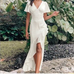 Lulus Eternal Bond Satin Maxi Dress Size Small